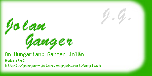 jolan ganger business card